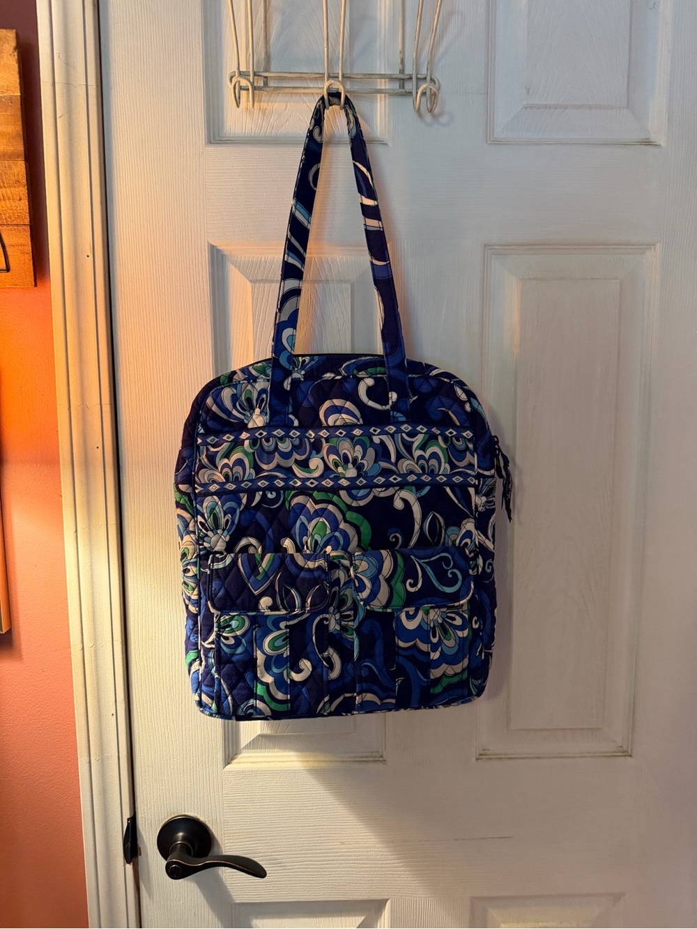Vera Bradley Quilted Shoulder Tote Bag - Retired Mediterranean Blue
